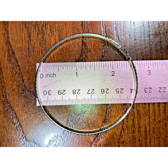 Artisan Etched Design Thin Silver-Tone 2 3/8 Inch Wide Bangle Bracelet! - Picture 8 of 8